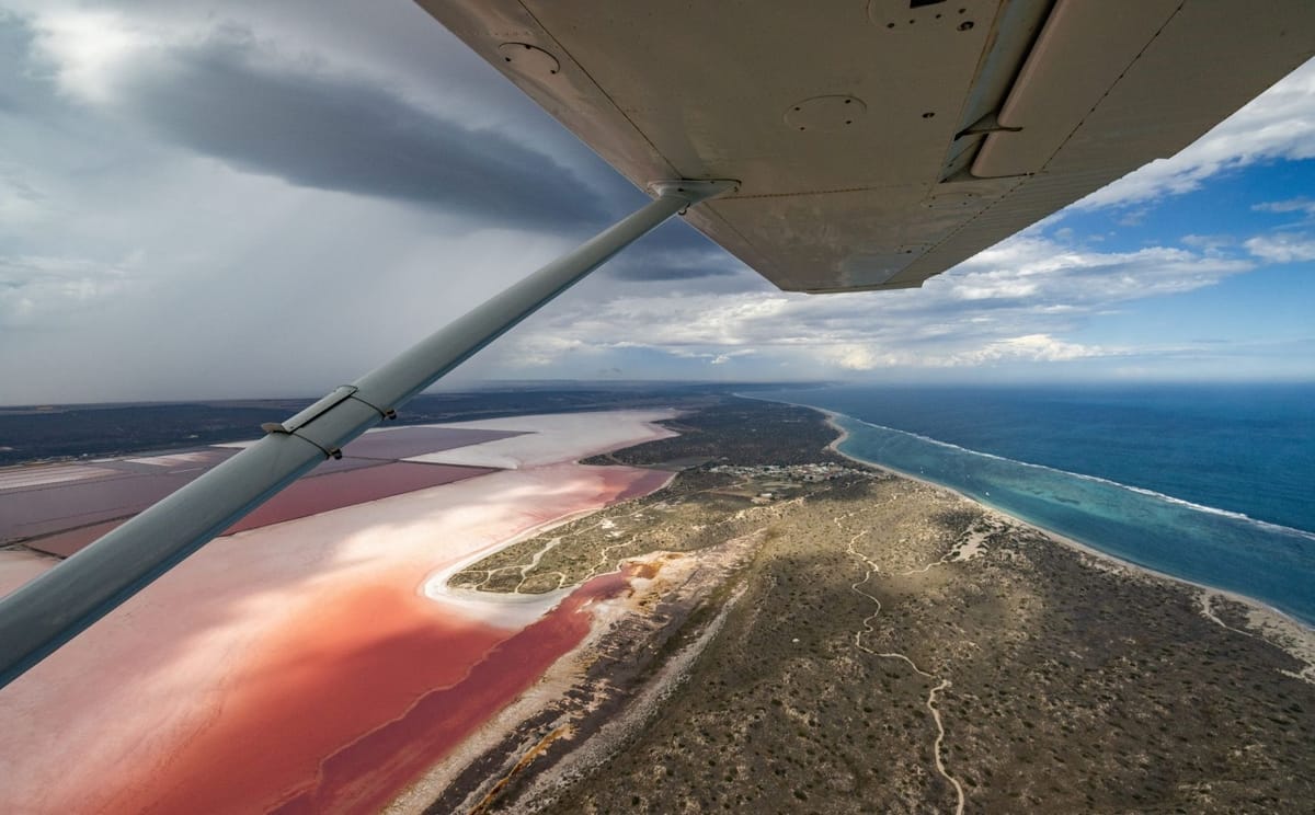 Scenic flight over Hutt Lagoon, Port Gregory