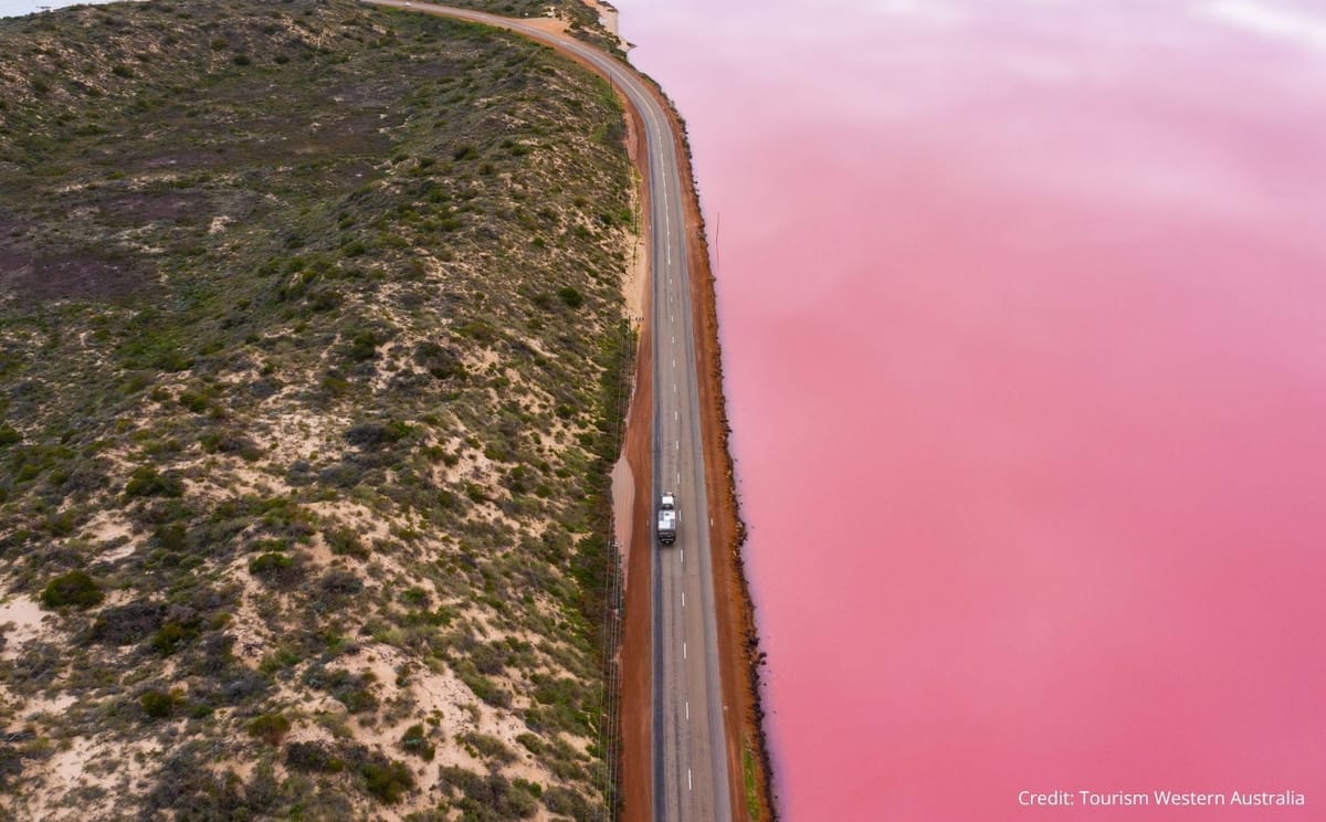Aerial View of Hutt Lagoon, near Port Gregory