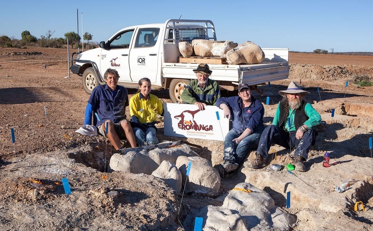 Fossil excavation team at an Eromanga Natural History Museum (ENHM) field site