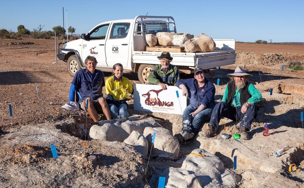 Fossil excavation team at an Eromanga Natural History Museum (ENHM) field site