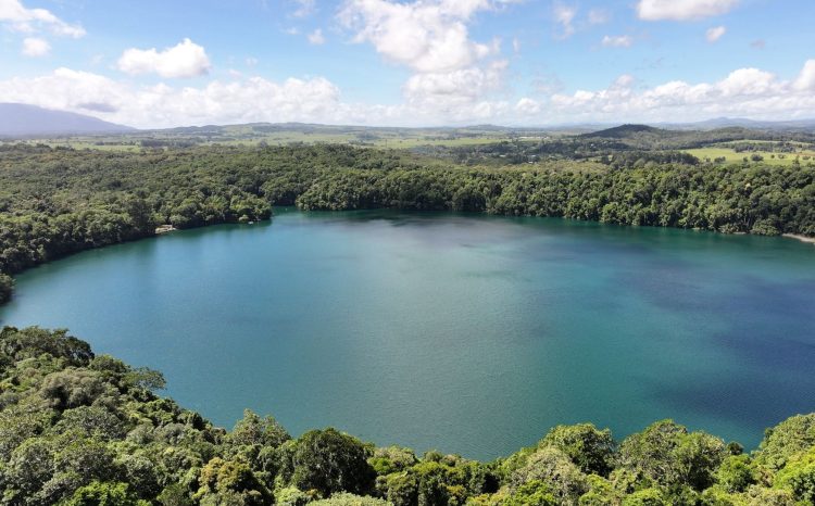 Aerial Photo of Lake Eacham Atherton Tablelands Queensland Australia